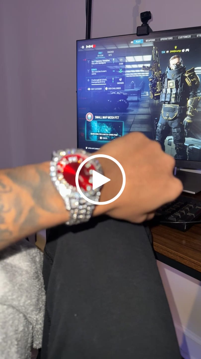 Customer video review of Ruby Numeral Dial Diamond Simulant Watch - Silver