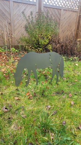 Customer photo review of Gartenstecker Grasendes Pferd