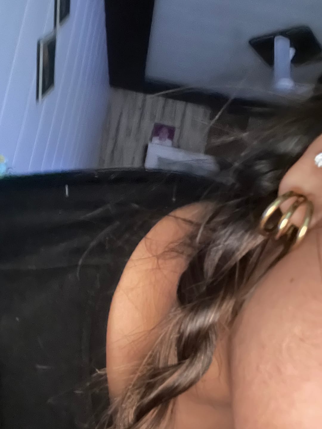 Customer photo review of Triple Circle Hoop Earrings