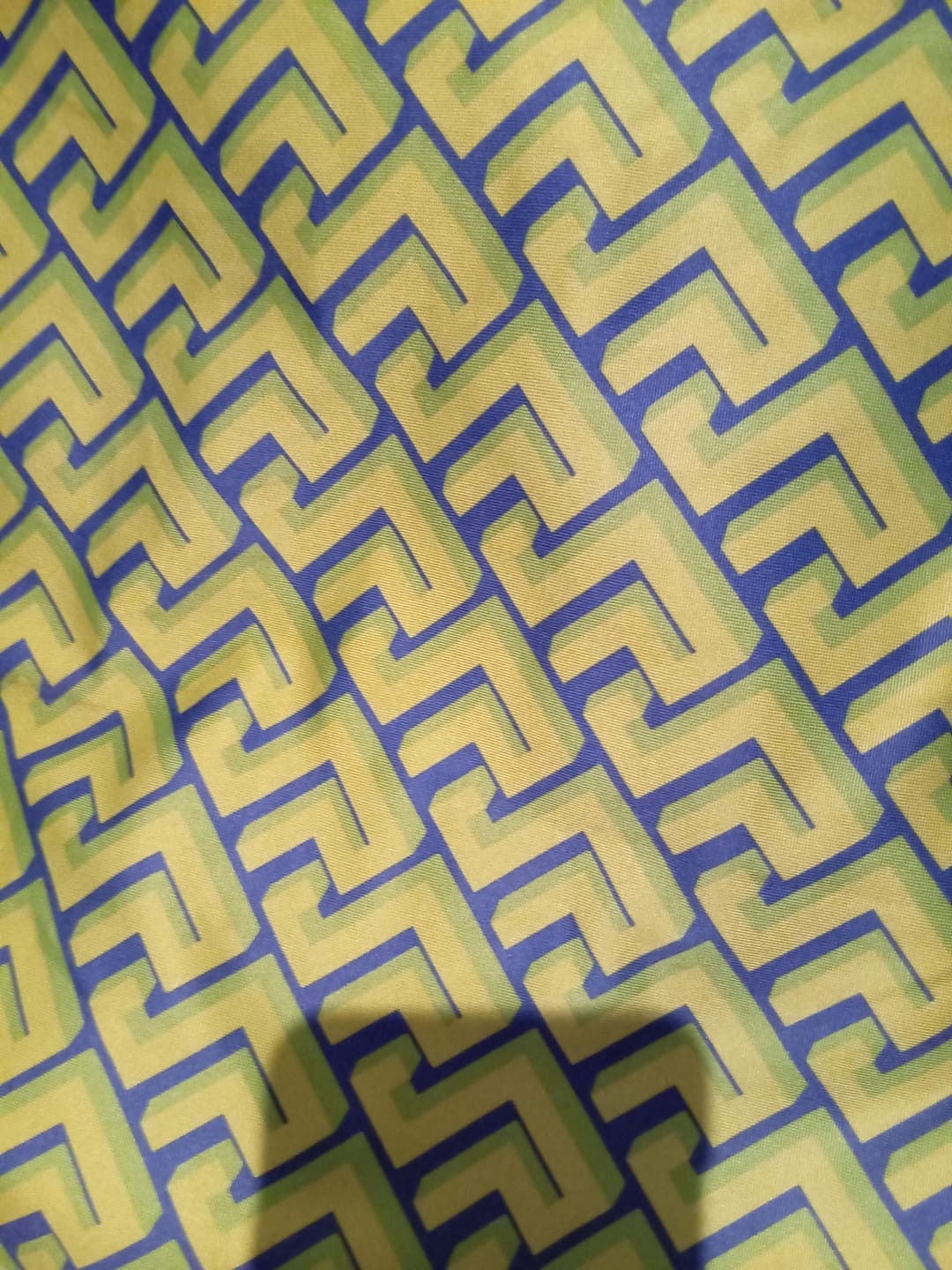 Customer photo review of Yellow Geometric Lycra Stretch Fabric by the Metre