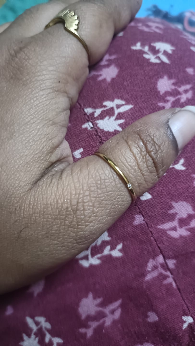 Customer photo review of Smooth Thin Stacking Ring