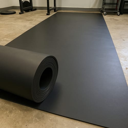 Customer photo review of Plain Rubber Flooring Rolls Slip-Resistant Surface for Commercial and Residential Use