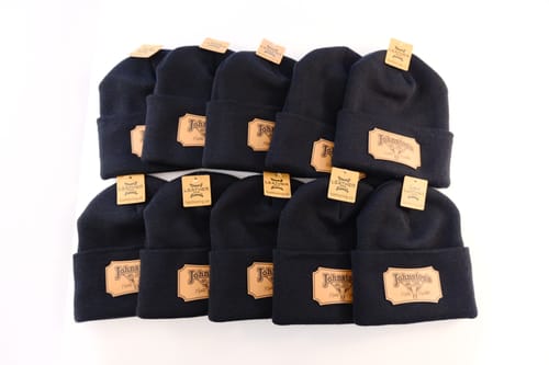 Customer photo review of Custom Beanies Leather Patch