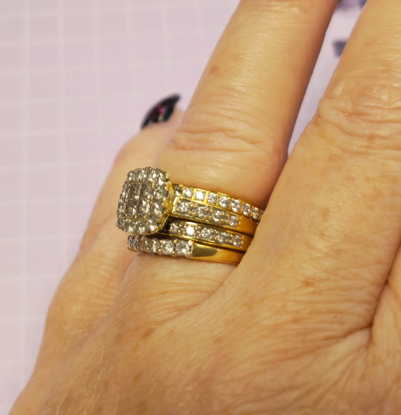 Customer photo review of Gold 2mm Full Glitz Ring