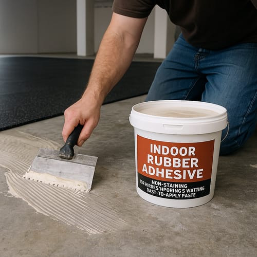 Customer photo review of Indoor Rubber Adhesive Non-Staining for Rubber Flooring & Matting Easy-To-Apply Paste