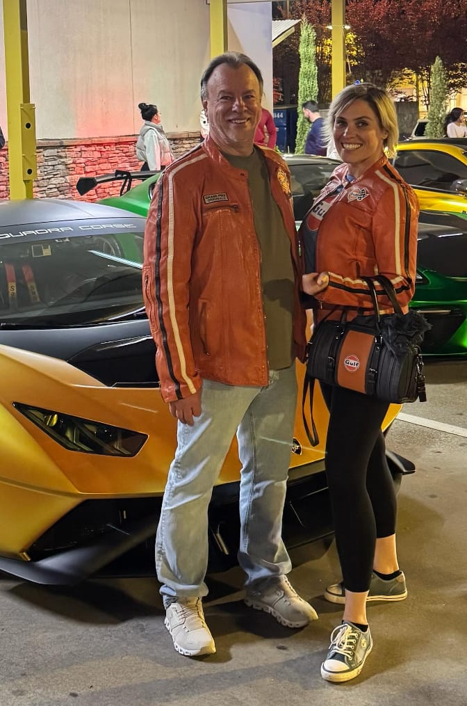 Customer photo review of Men's Gulf Lambskin Leather Racing Jacket in Vintage GT Orange