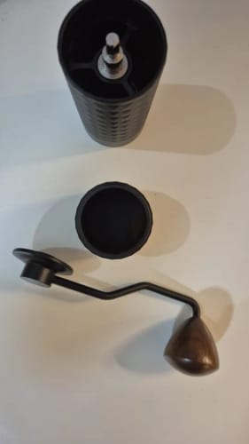 Customer photo review of Molinillo de café Manual mejorado CNC profesional de acero inoxidable diamante ajustable Manual rebaba molienda de granos de café