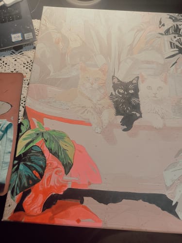 Customer photo review of Ducha Cat-ártica (Pintura por Números) 40x50 cm