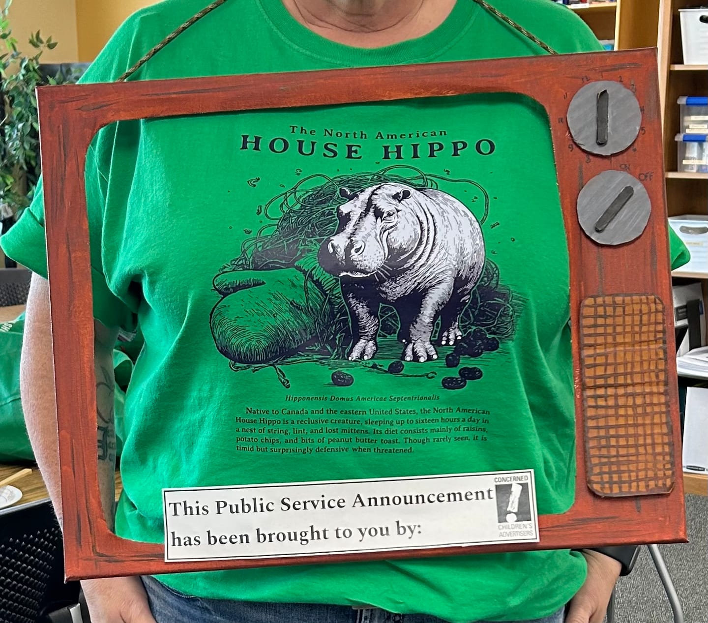 Customer photo review of North American House Hippo T-shirt