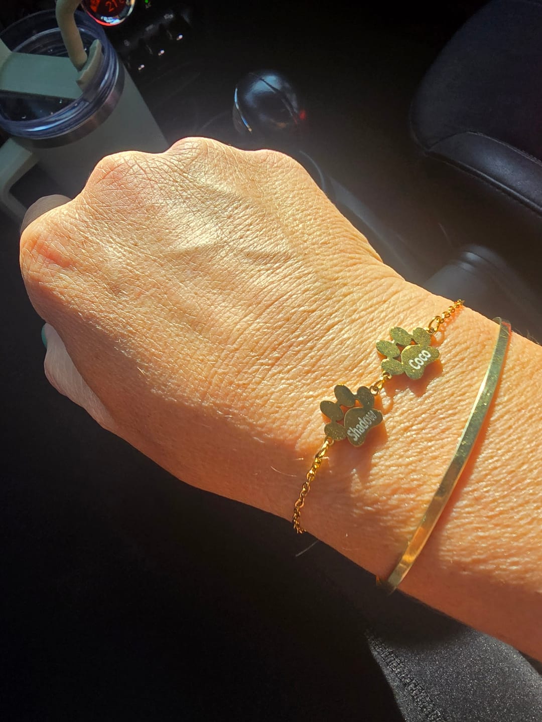 Customer photo review of Custom Paw Name Bracelet