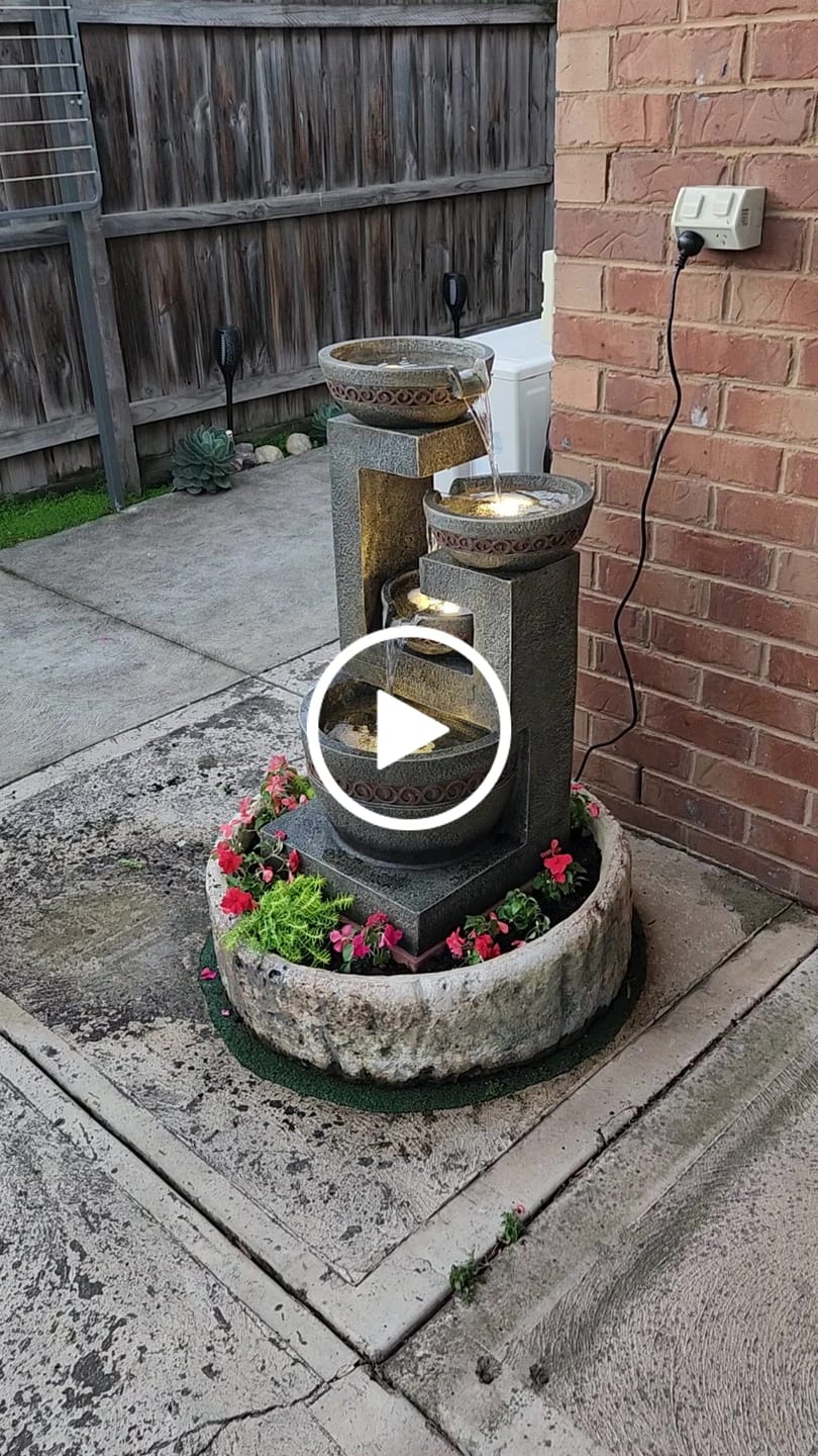 Customer video review of Casana 4-Tier Cascading Bowls Fountain - 85cm