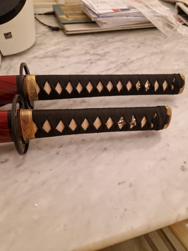 Customer photo review of Katana – T10 Clay Tempered Blade with Red Saya 緋炎