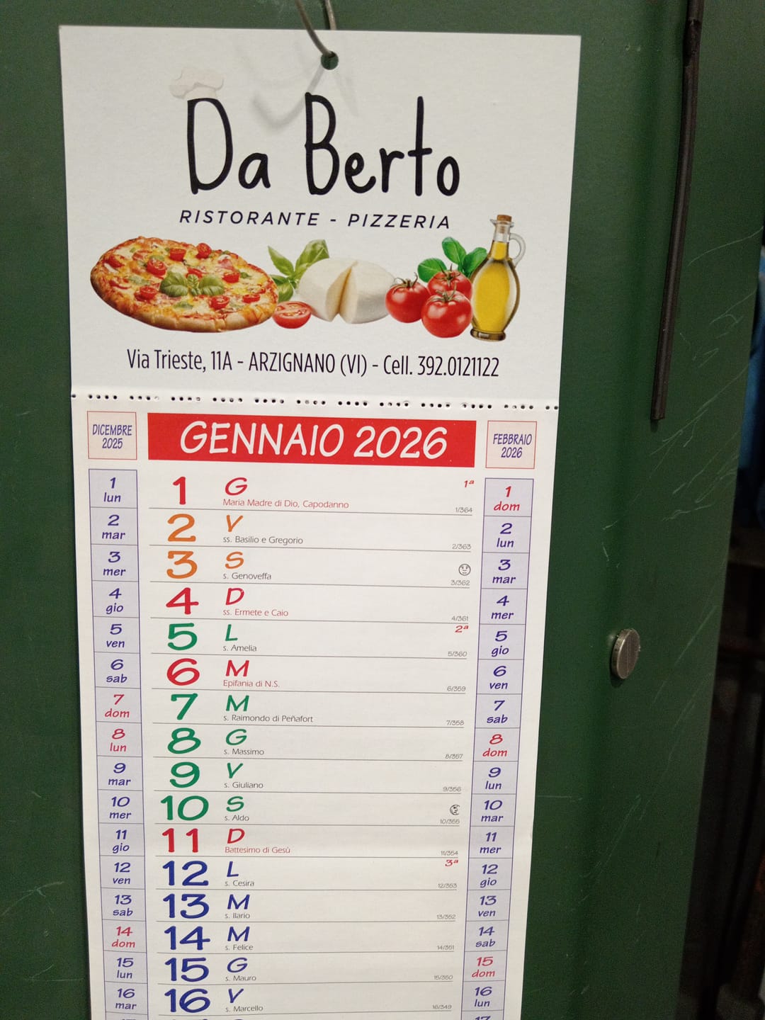 Customer photo review of Calendario Slim