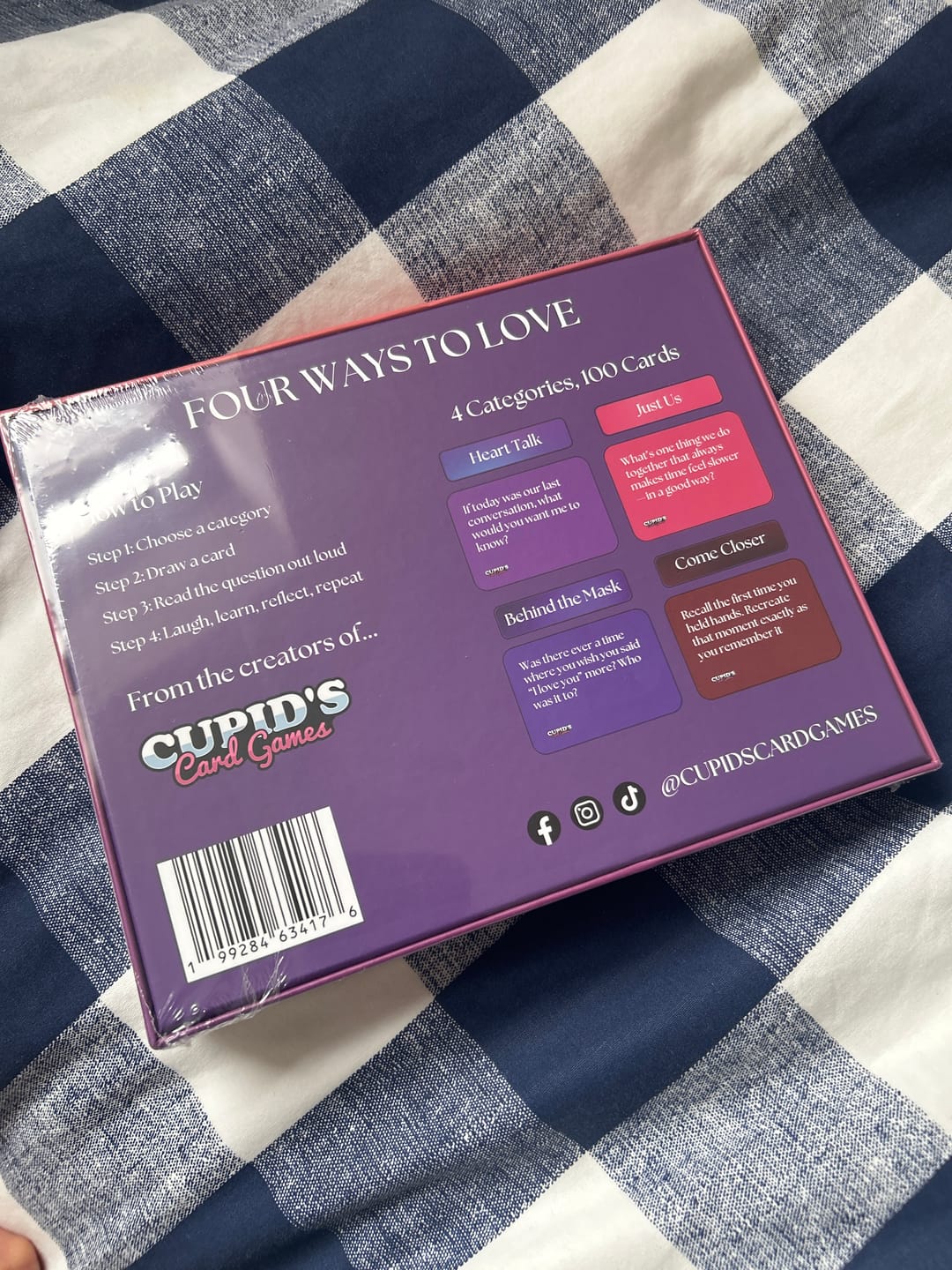 Customer photo review of Four Ways To Love Card Game - The Deep Question Game for Couples