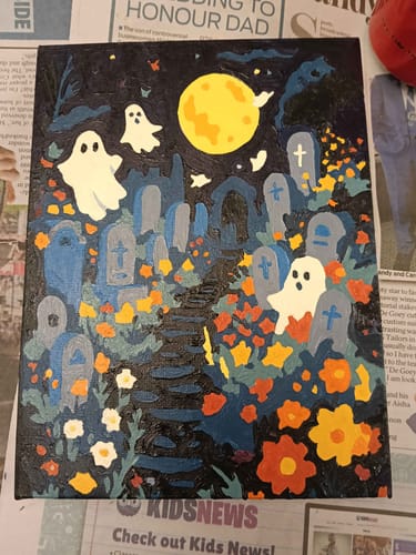 Customer photo review of 6 Mini Paintings - Spooky Halloween Set