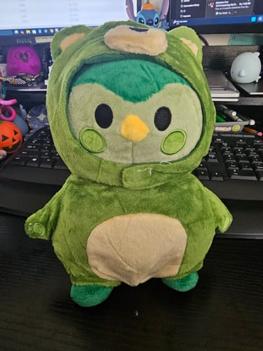 Customer photo review of Green Mini Plushie: Small but Mighty in Care