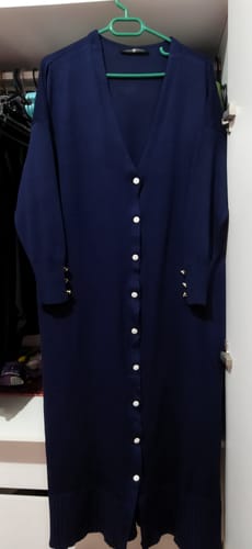 Customer photo review of Basic Maksi Lacivert Merserize Triko Hırka