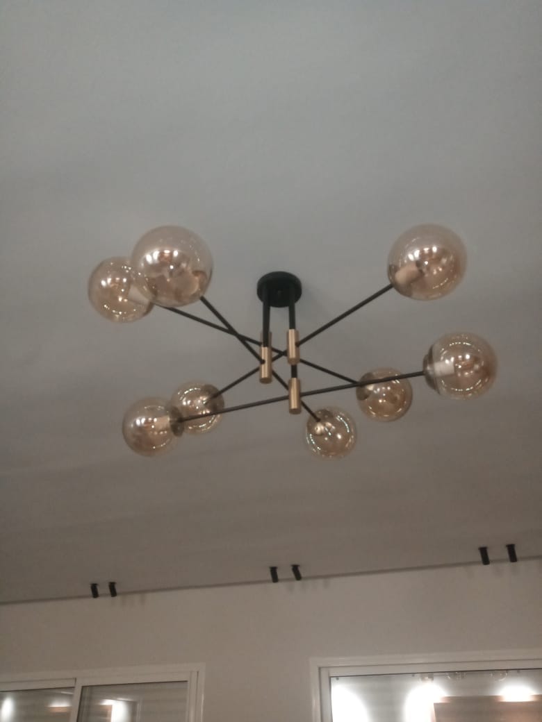 Customer photo review of Plafonnier NAIROBI 8 Branches Ambre