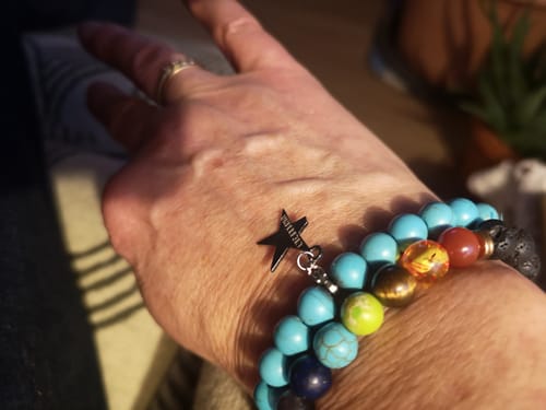 Customer photo review of »Weibliches Money Mindset« Türkis-Naturstein-Blockadenlöser inkl. abgebrochener Stern