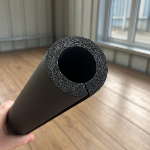 Customer photo review of Pipe Insulation Foam Class O Self-Seal 60mm Bore 19mm Wall Black