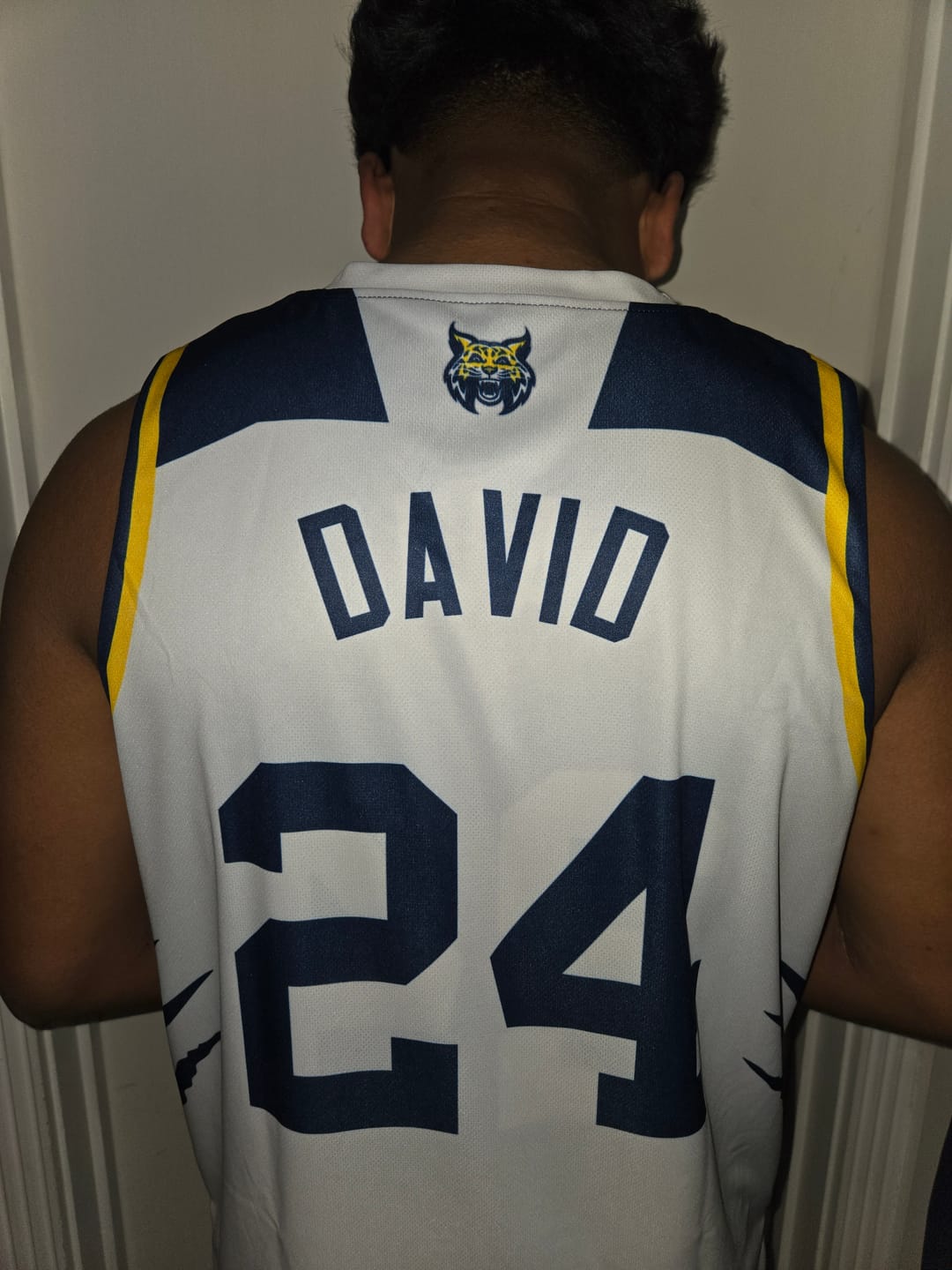 Customer photo review of Custom Navy White Double Side Sets Men Basketball Jersey