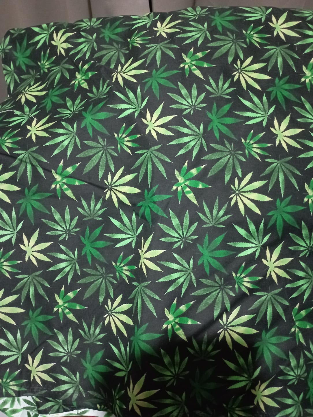 Customer photo review of Printed Poly Cotton Ganja Black 115cm