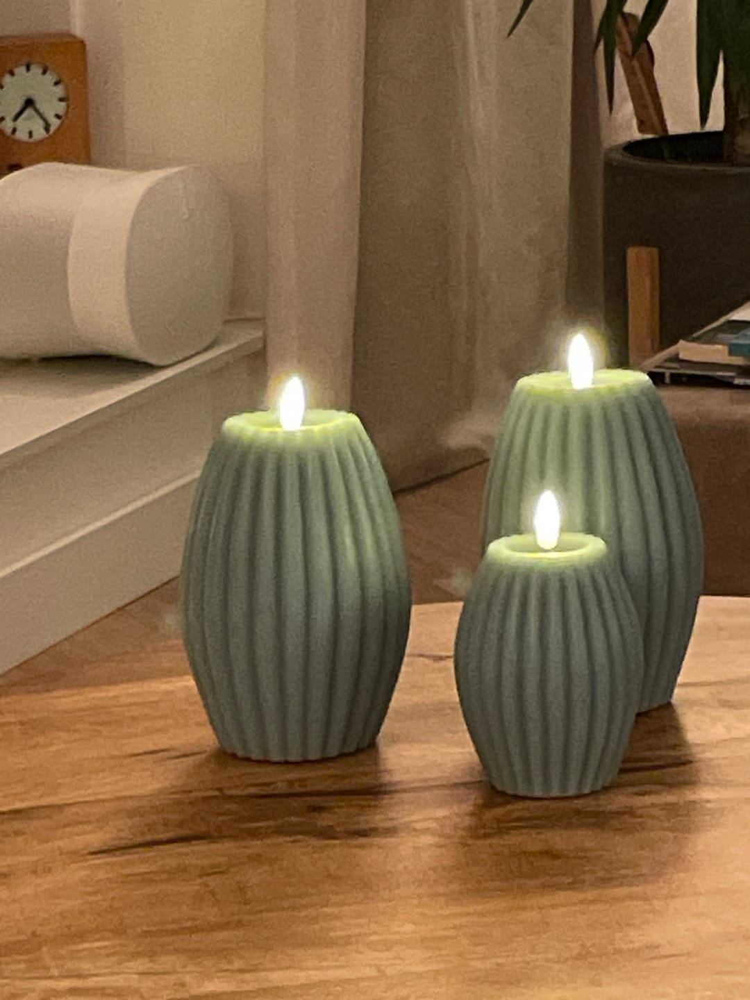 Customer photo review of LED Rillelys D 10 x H 15 cm Salvie grøn