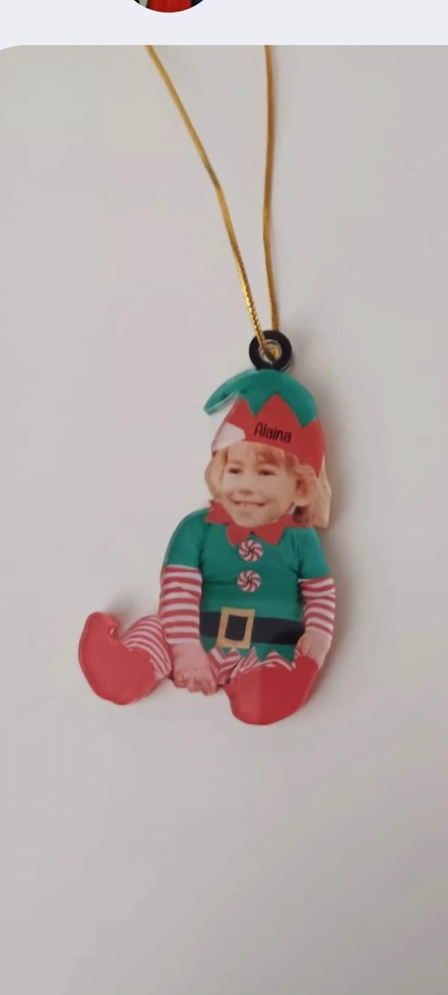 Customer photo review of Adorable Newborn Baby Elf - Personalized Babys Photo Christmas Ornament