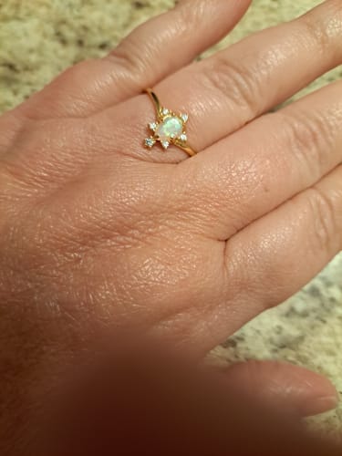 Customer photo review of Healing From Trauma Tear Drop Opal Ring