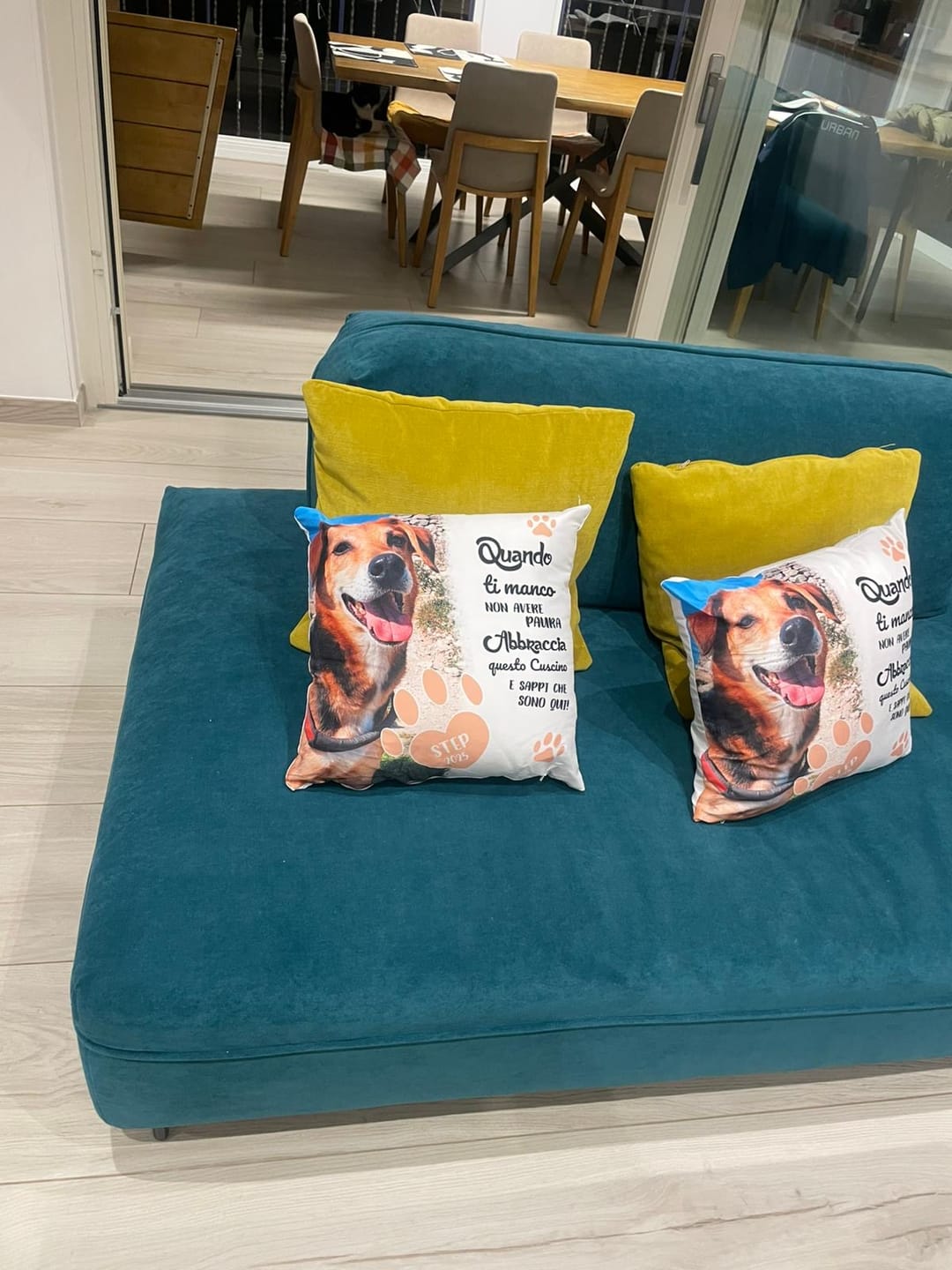 Customer photo review of Quando ti manco - Cuscino personalizzato