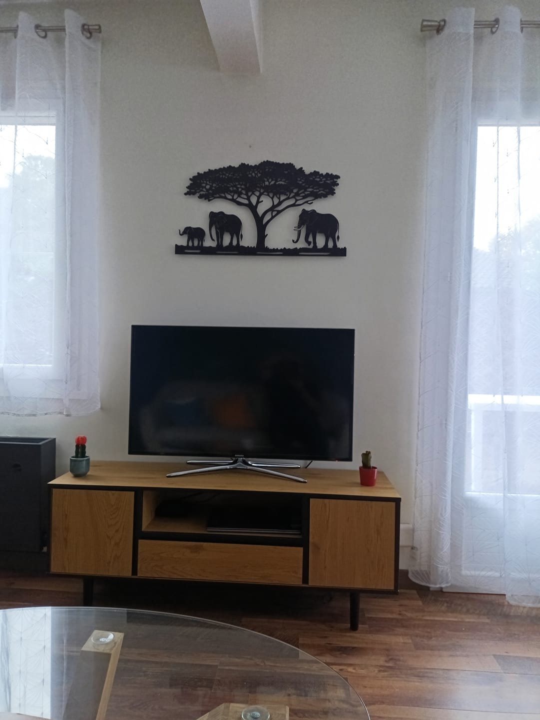 Customer photo review of Décoration murale en métal - Famille d'éléphants (V.02)