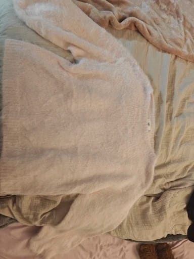 Customer photo review of Meryl Off-Shoulder Mohair Sweater