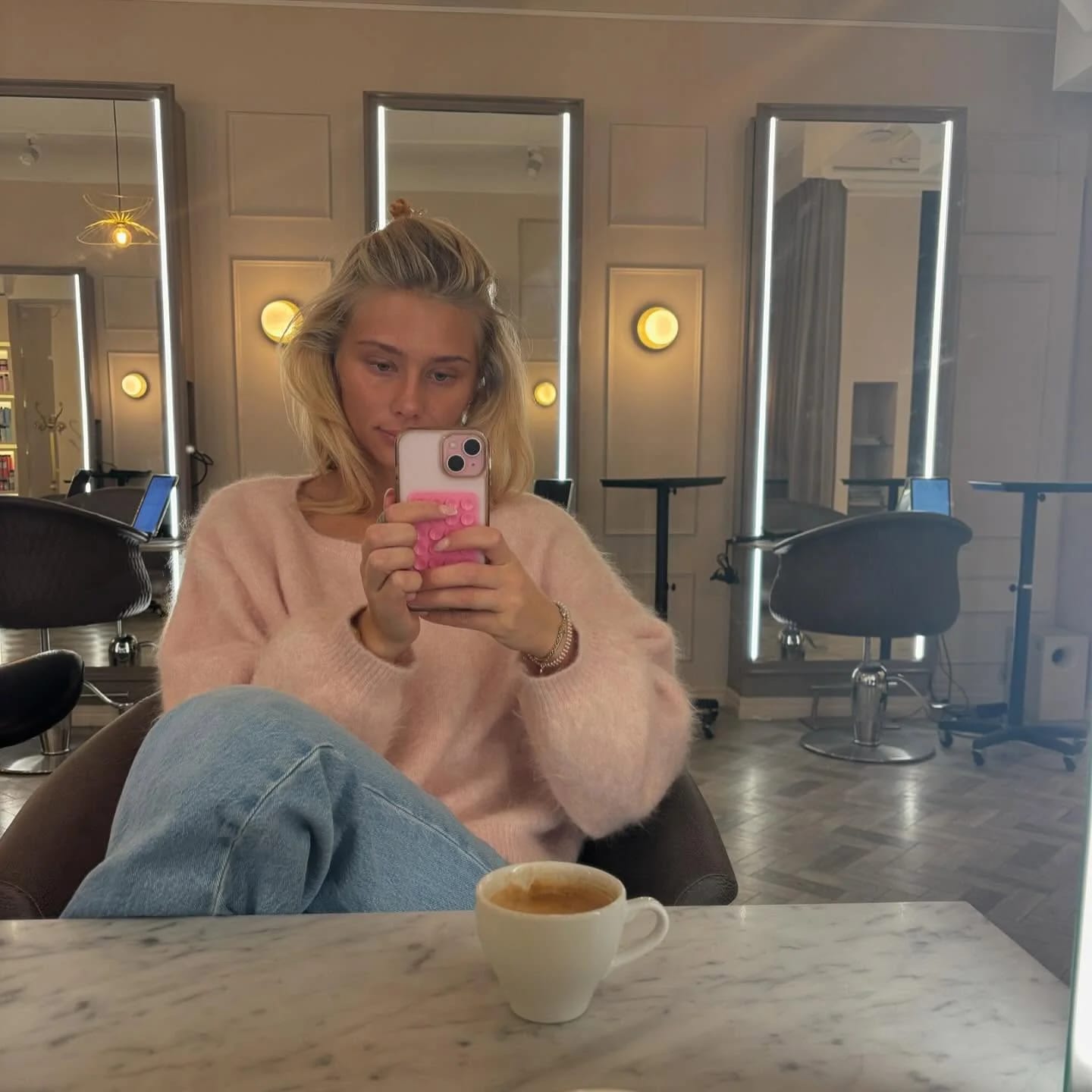 Customer photo review of Meryl Off-Shoulder Mohair Sweater