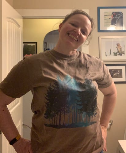 Customer photo review of Water Color Forest T-shirt