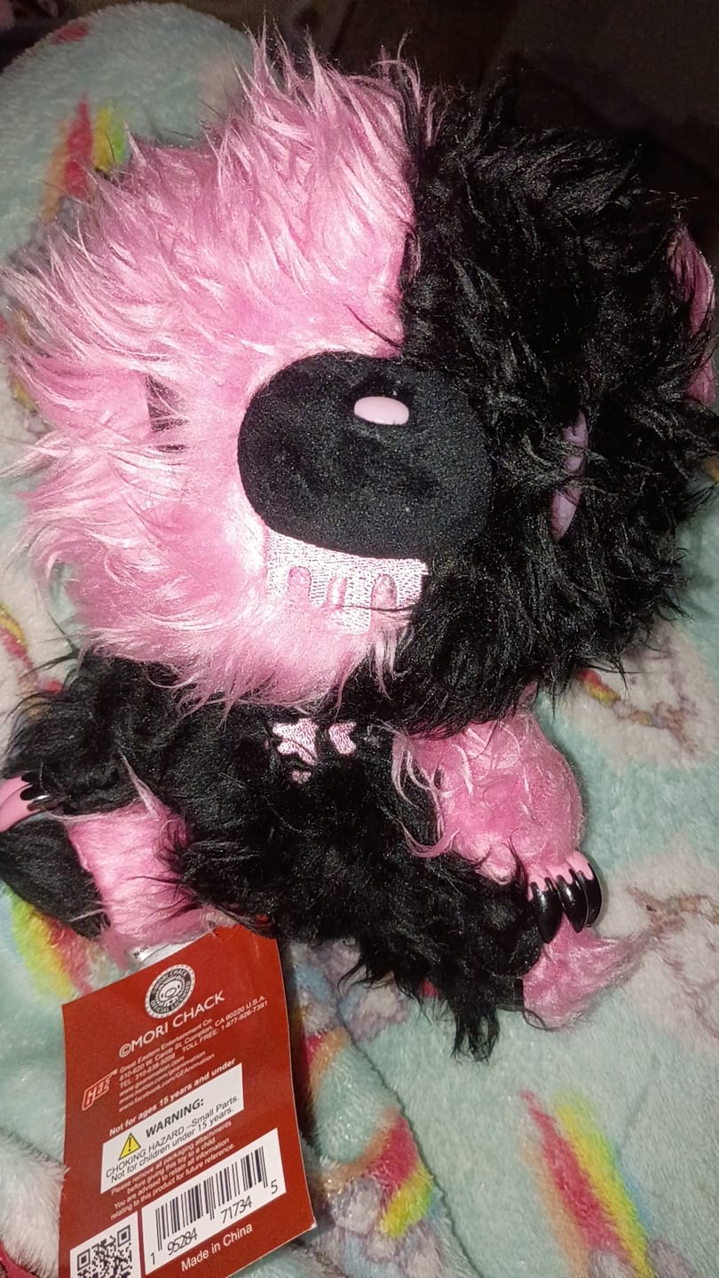 Customer photo review of Shaggy Monotone Pink/Black Gloomy Bear 7" Plush