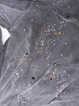 Customer photo review of Aelfric Eden Rhinestone Boxy Zip Up V302 Hoodie