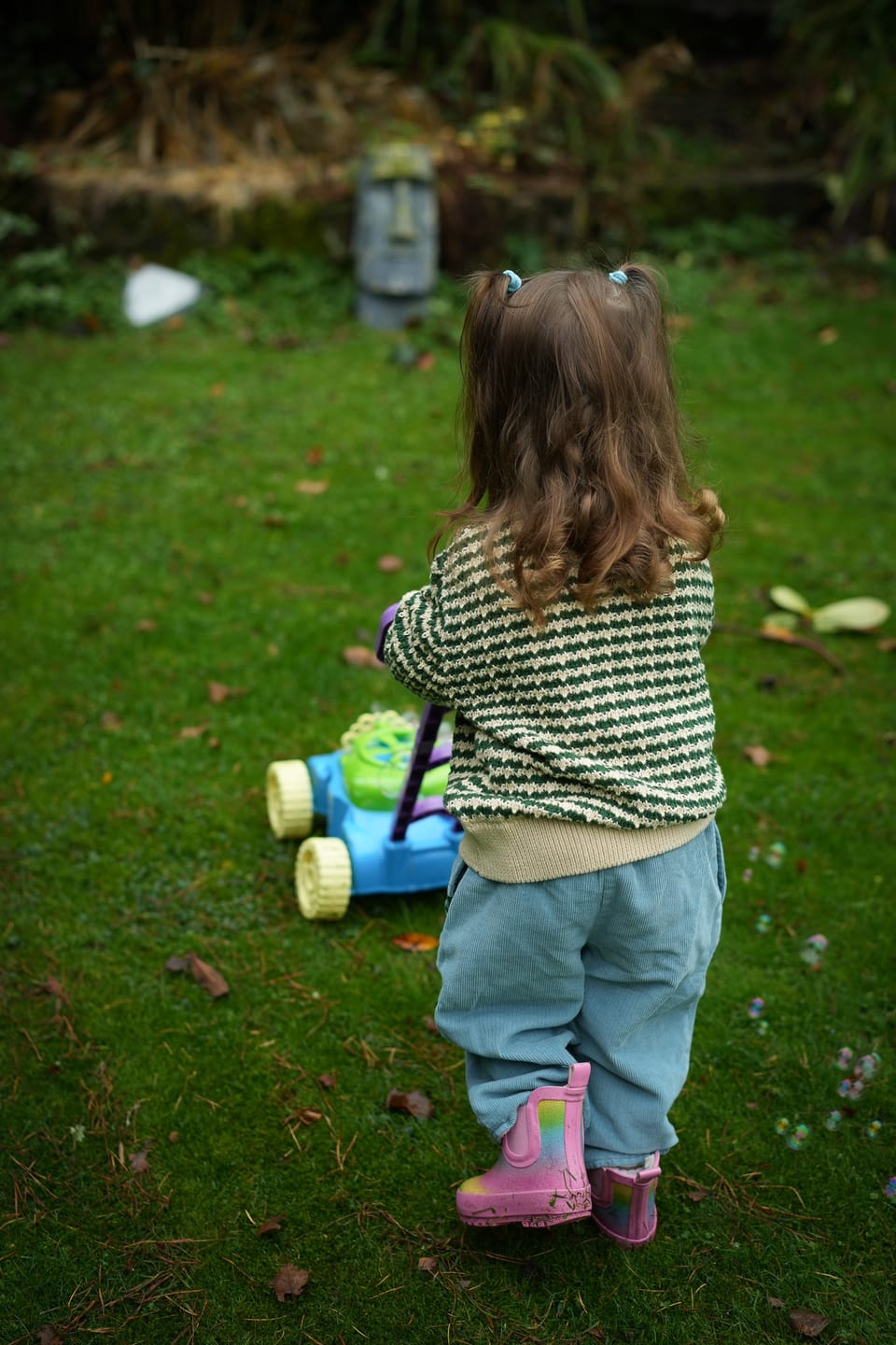 Customer photo review of Olive Striped Snuggly Knitted Jumper
