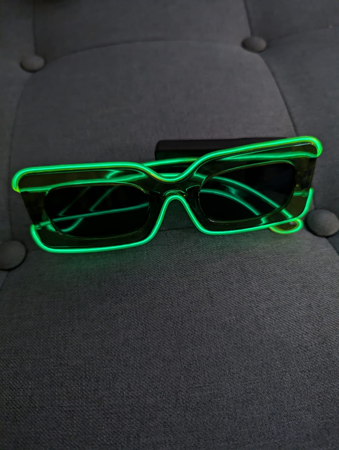 Customer photo review of Light up Party Sunglasses