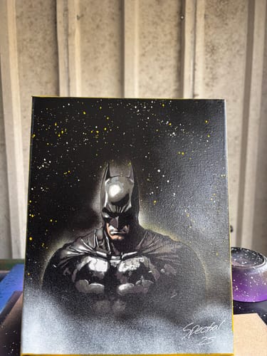 Customer photo review of Caped Crusader Multi Layer Stencil - Download or Pre-cut