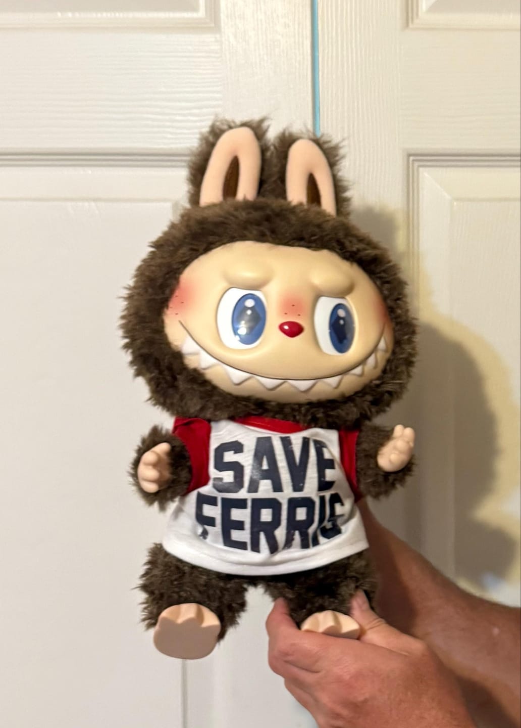 Customer photo review of CUSTOM Plushie T-SHIRT, Fits 16-inch Stuffed Animals, Plushie Clothing, Personalized Photo and Text Shirt