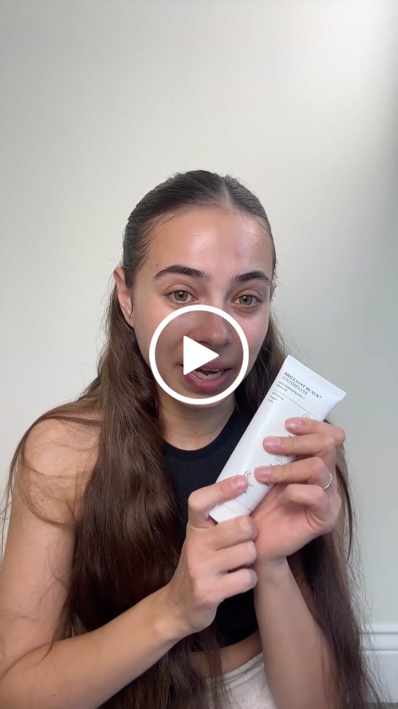 Customer video review of Brilliant Black® Charcoal Whitening Toothpaste with Micro-Hydroxyapatite (Fluoride-Free, Enamel Strength & Sensitive Teeth Relief)