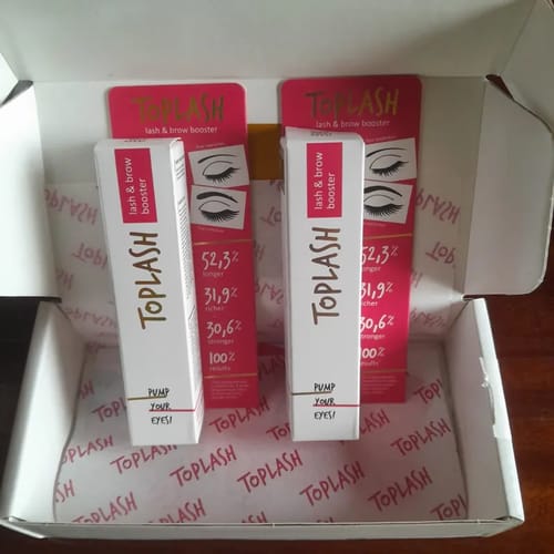 Customer photo review of Toplash eyelash and eyebrow growth serum — 3ml