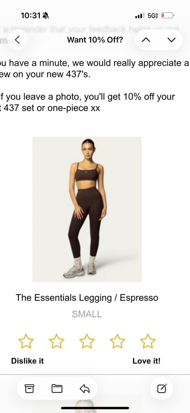 Customer photo review of The Essentials Legging / Espresso