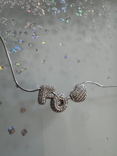 Customer photo review of Collana con Lettere Zirconate -  Shine Identity