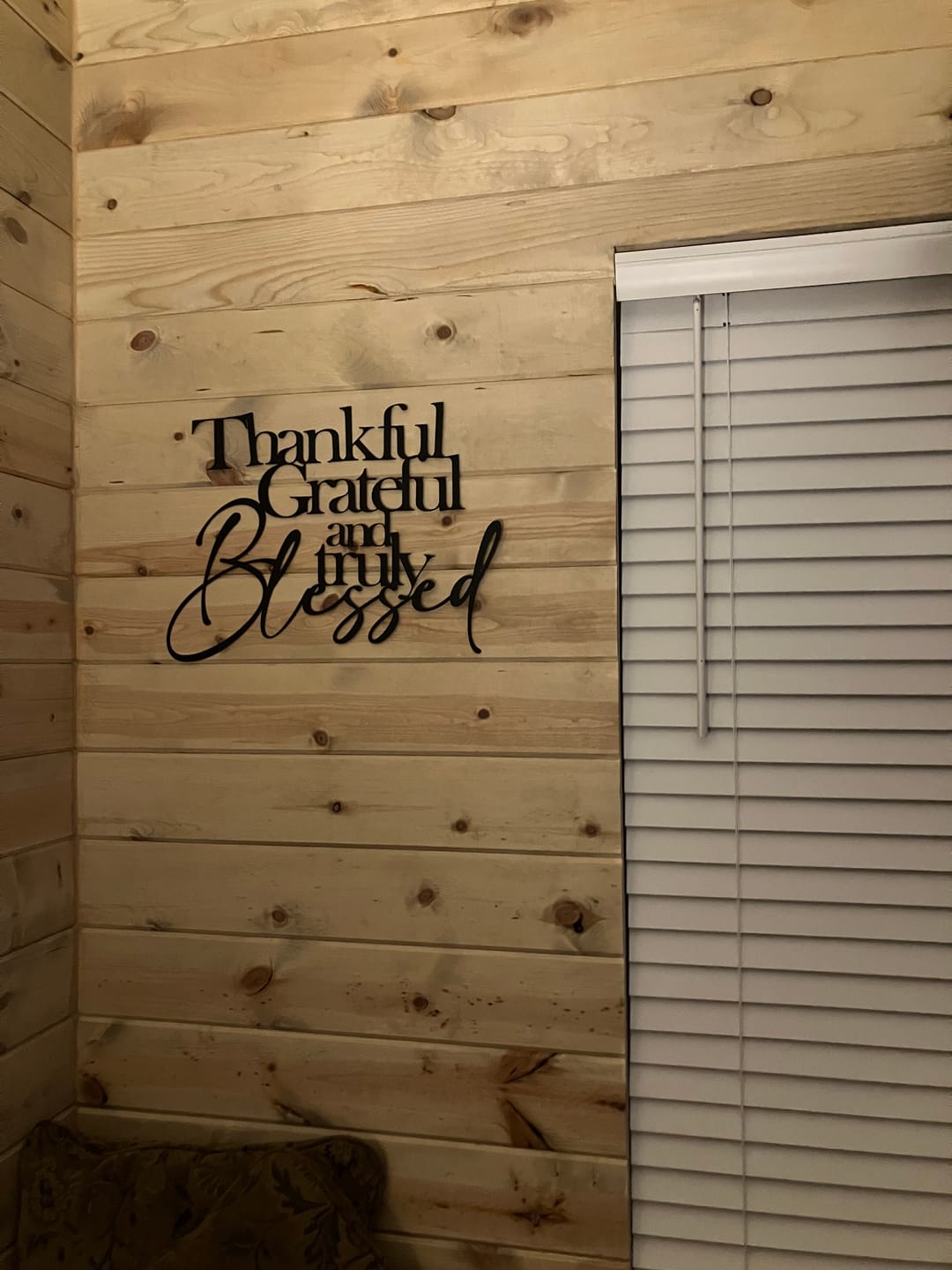 Customer photo review of Thankful Grateful Blessed Wall Art