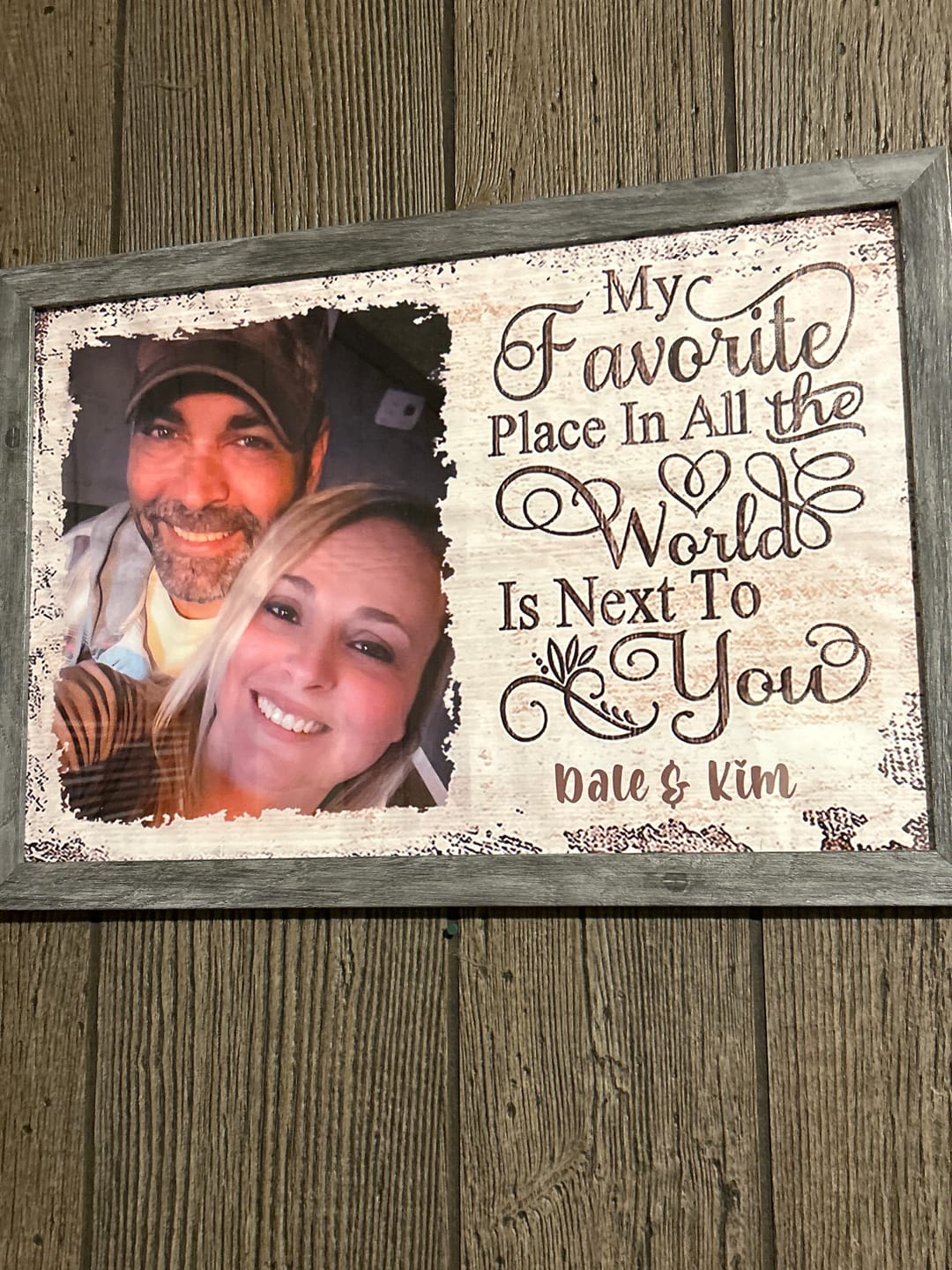 Customer photo review of Next To You Is One Of My Favorite Places To Be - Upload Image - Personalized Horizontal Poster