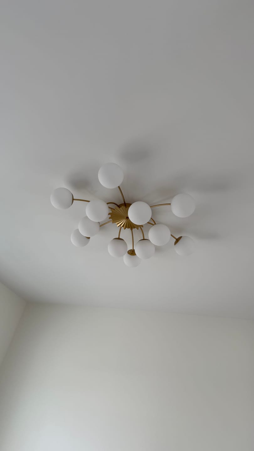 Customer photo review of Blossom 12-Light Opal Glass Bubble Semi Flush Chandelier