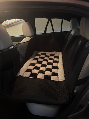Customer photo review of Plush Backseat Dog Bed (Made For The Hard Bottom Car Seat Cover)