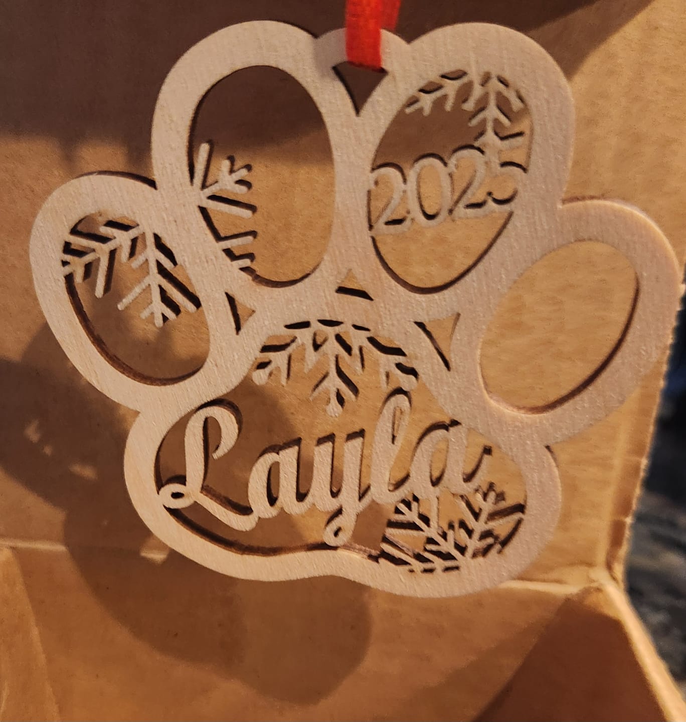 Customer photo review of Personalized Pet Christmas Ornament