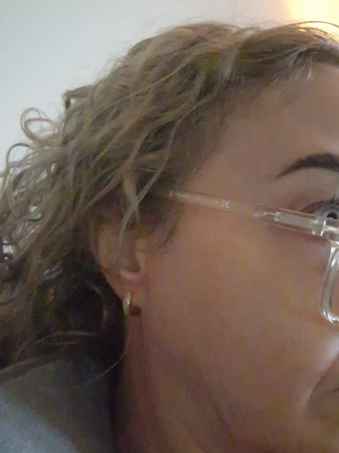 Customer photo review of Small Bold Pave Hoops in Gold
